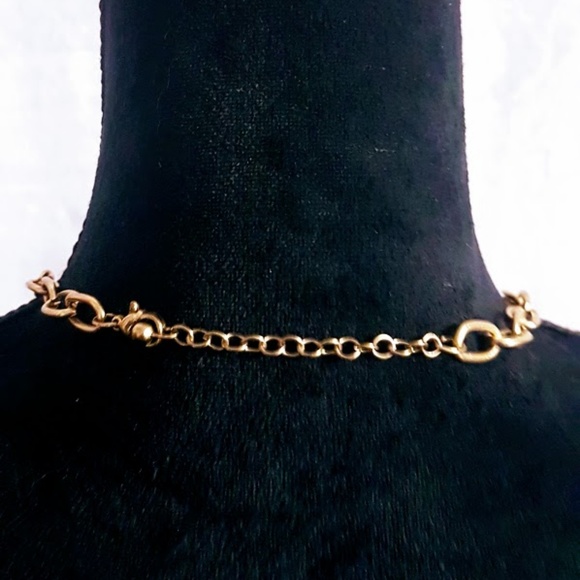 #J6 Red & Gold Rectangular Shaped Beaded Necklace - Picture 6 of 6